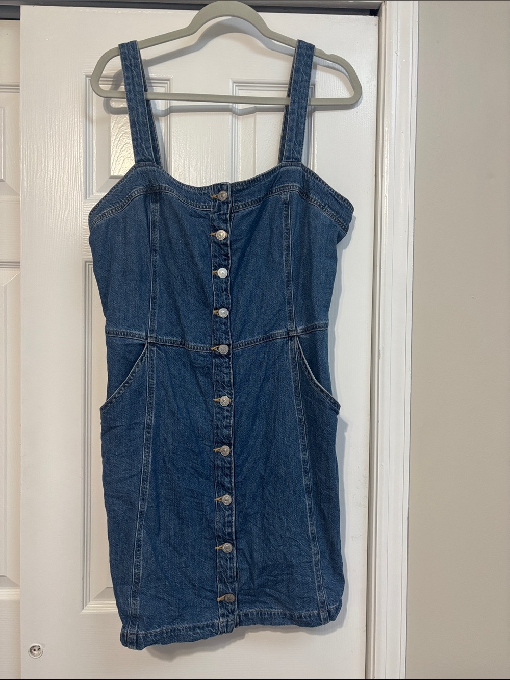Levi's Dark Blue Denim Button-Up Mini Dress